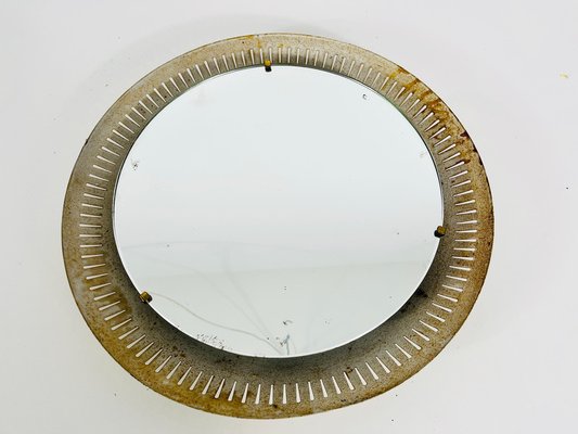 Mid-Century Metal Illuminated Mirror by Hillebrand, Germany, 1950s-PUK-1320934