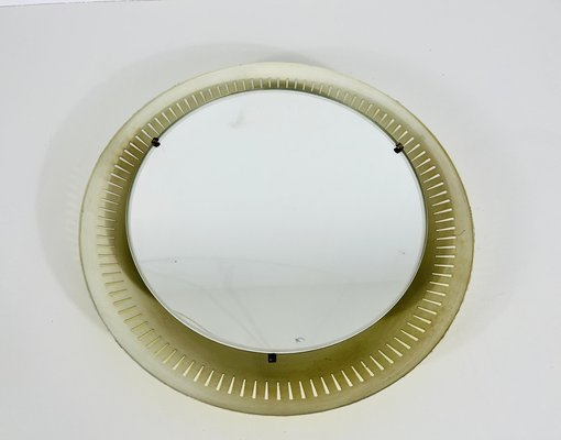 Mid-Century Metal Illuminated Mirror by Hillebrand, Germany, 1950s-PUK-1320933