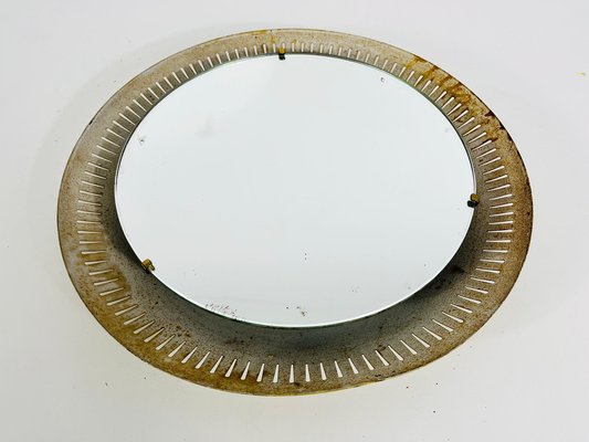 Mid-Century Metal Illuminated Mirror by Hillebrand, Germany, 1950s-PUK-1320934