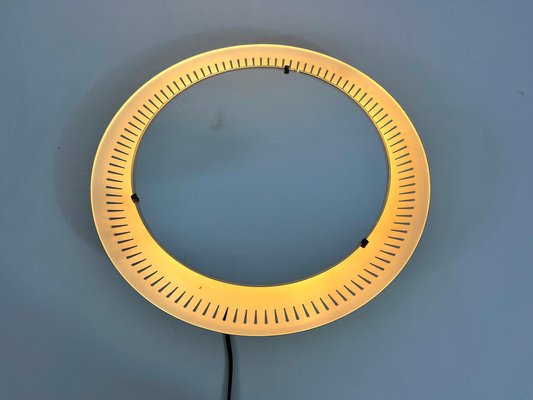 Mid-Century Metal Illuminated Mirror by Hillebrand, Germany, 1950s-PUK-1320933