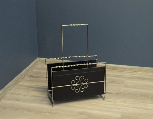 Mid-Century Metal Newspaper Holder, 1960s-KDW-1304297