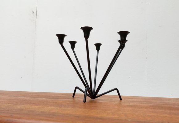 Mid-Century Metal String Style Tripod Candleholder-UAH-949741