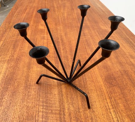 Mid-Century Metal String Style Tripod Candleholder-UAH-949741