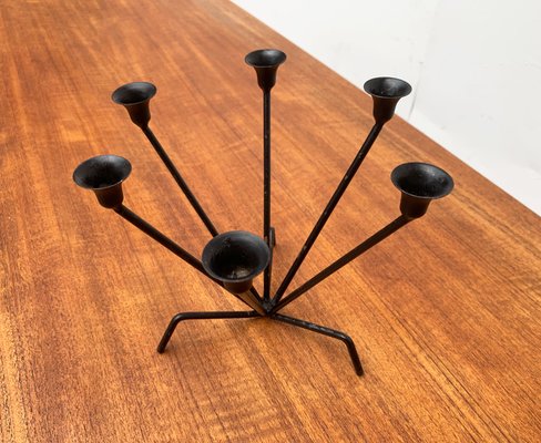 Mid-Century Metal String Style Tripod Candleholder-UAH-949741