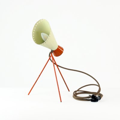 Mid-Century Metal Table Lamp in Cream & Orange by Josef Hurka for Napako, 1960s-UL-696180