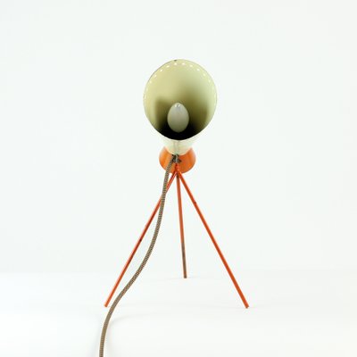 Mid-Century Metal Table Lamp in Cream & Orange by Josef Hurka for Napako, 1960s-UL-696180