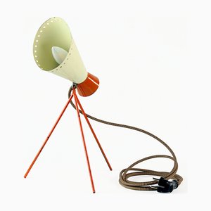 Mid-Century Metal Table Lamp in Cream & Orange by Josef Hurka for Napako, 1960s-UL-696180