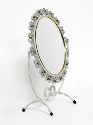 Mid-Century Metal White Metal Swivel Table Mirror, 1950s-RR-727670