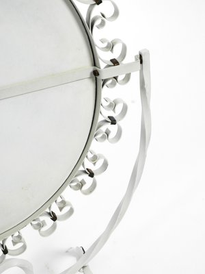 Mid-Century Metal White Metal Swivel Table Mirror, 1950s-RR-727670