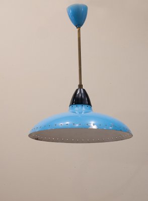 Mid-Century Metallic Roof Lamp Lacquered in Intense Blue, 1950s-UJE-1741696