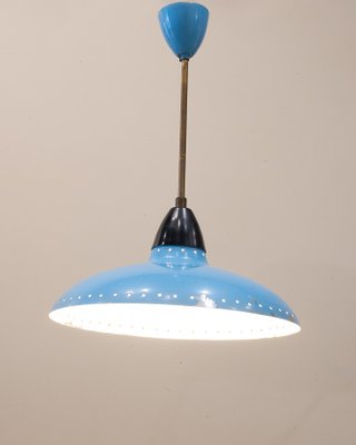 Mid-Century Metallic Roof Lamp Lacquered in Intense Blue, 1950s-UJE-1741696