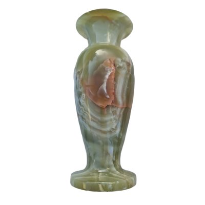 Mid-Century Middle Eastern Green Onyx Marble Vase Sculpture-TCS-1330489