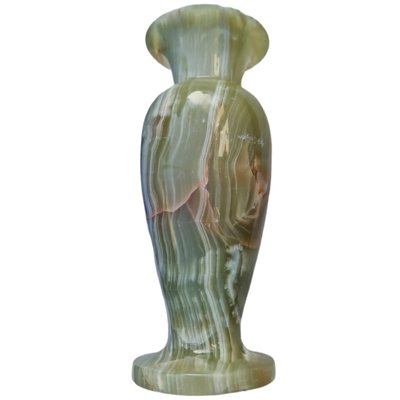 Mid-Century Middle Eastern Green Onyx Marble Vase Sculpture-TCS-1330489