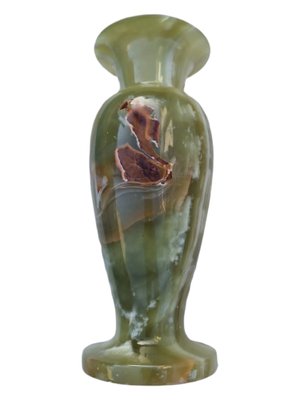 Mid-Century Middle Eastern Green Onyx Marble Vase Sculpture-TCS-1330489