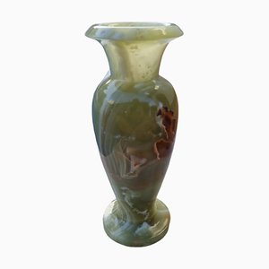 Mid-Century Middle Eastern Green Onyx Marble Vase Sculpture-TCS-1330489