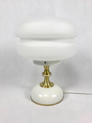 Mid-Century Milk Glass and Brass Table Lamp from Napako, 1960s-ZCY-1375686