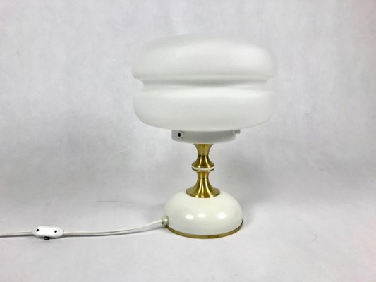 Mid-Century Milk Glass and Brass Table Lamp from Napako, 1960s-ZCY-1375686