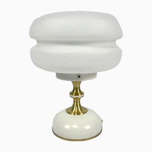 Mid-Century Milk Glass and Brass Table Lamp from Napako, 1960s-ZCY-1375686