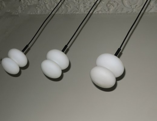 Mid-Century Milk Glass Pendant Lights, Set of 3-ED-1798698