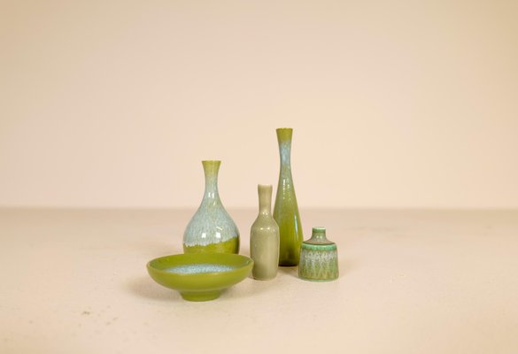 Mid-Century Miniatures Ceramic Vases by Gunnar Nylund for Rörstrand, Sweden, Set of 5-UYK-1137601