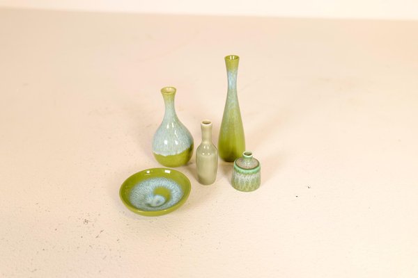 Mid-Century Miniatures Ceramic Vases by Gunnar Nylund for Rörstrand, Sweden, Set of 5-UYK-1137601