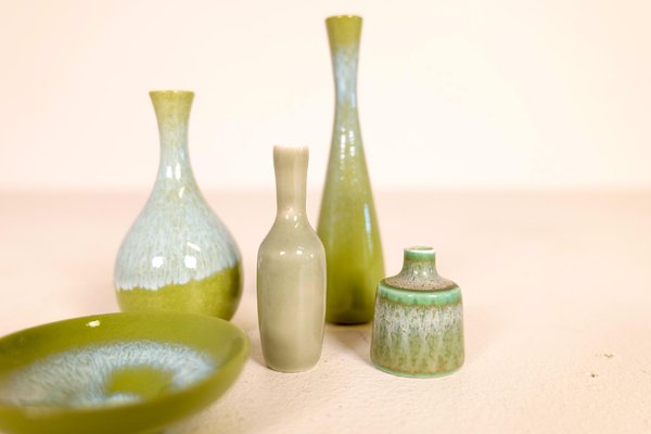 Mid-Century Miniatures Ceramic Vases by Gunnar Nylund for Rörstrand, Sweden, Set of 5-UYK-1137601