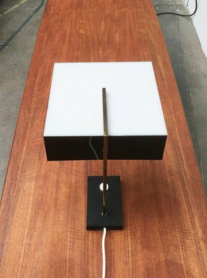 Mid-Century Minimalist Acryl and Brass Table Lamp, 1960s-UAH-2036747