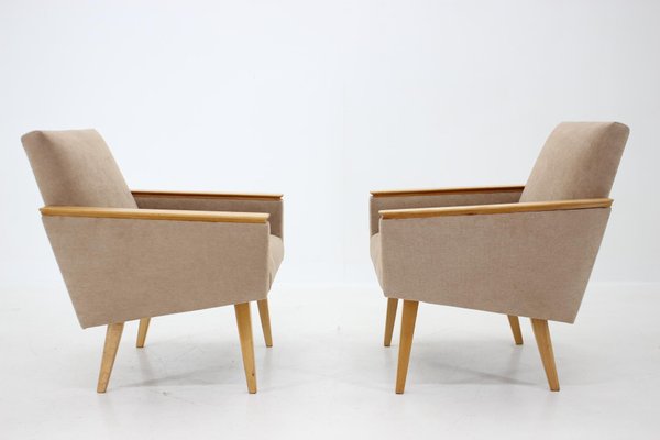 Mid-Century Minimalist Armchairs, Czechoslovakia, Set of 2-TZ-1293665