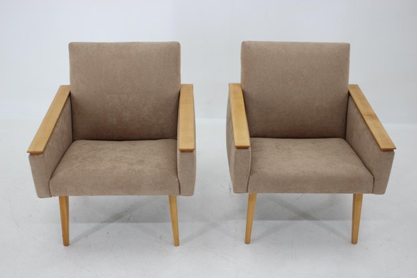 Mid-Century Minimalist Armchairs, Czechoslovakia, Set of 2-TZ-1293665