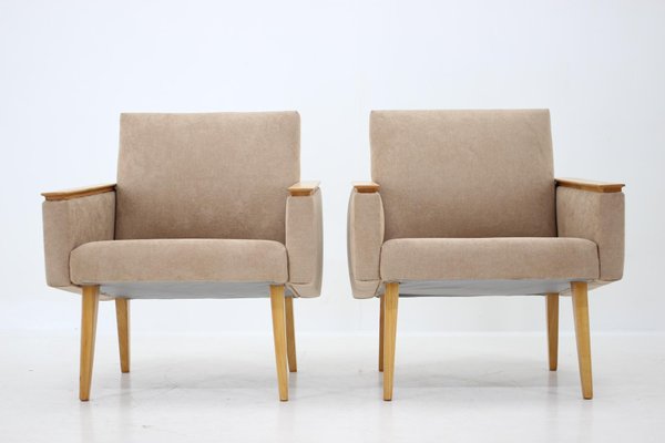 Mid-Century Minimalist Armchairs, Czechoslovakia, Set of 2-TZ-1293665