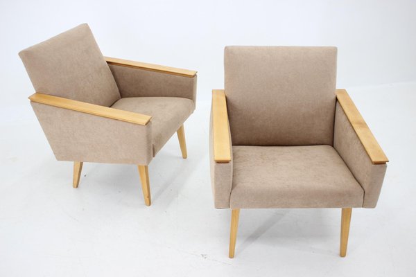 Mid-Century Minimalist Armchairs, Czechoslovakia, Set of 2-TZ-1293665