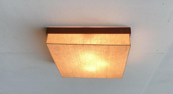 Mid-Century Minimalist Cocoon Teak Ceiling Lamp, 1960s-UAH-1733129