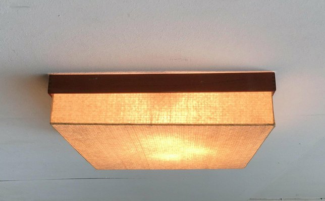 Mid-Century Minimalist Cocoon Teak Ceiling Lamp, 1960s-UAH-1733129