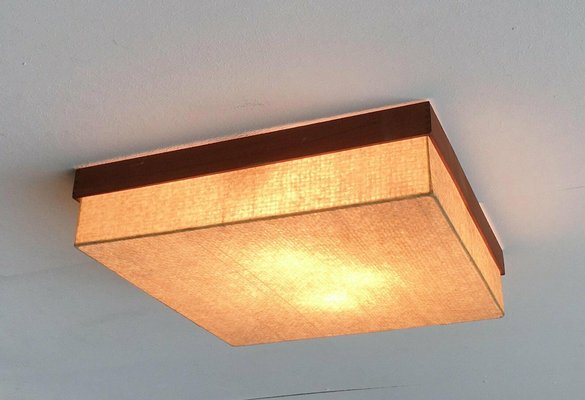 Mid-Century Minimalist Cocoon Teak Ceiling Lamp, 1960s-UAH-1733129