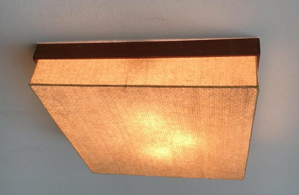 Mid-Century Minimalist Cocoon Teak Ceiling Lamp, 1960s-UAH-1733129