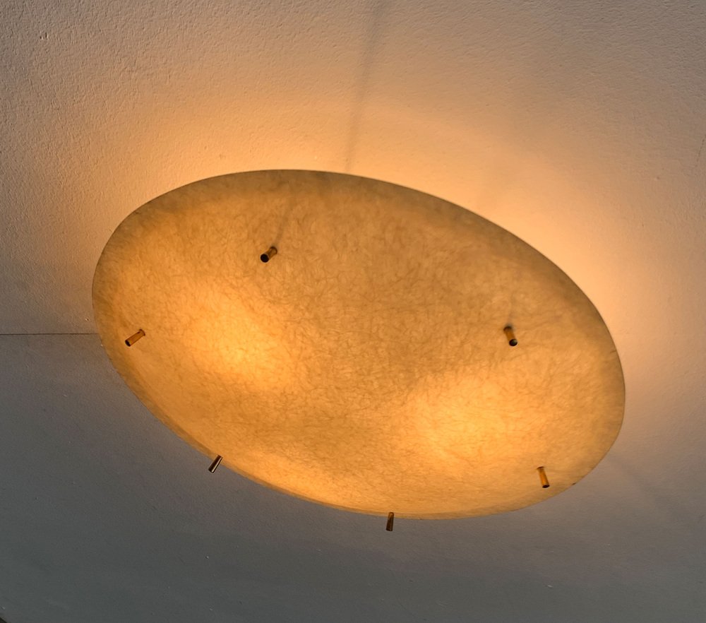 Mid-Century Minimalist Fiberglass Plafoniere Ceiling Lamp, 1960s