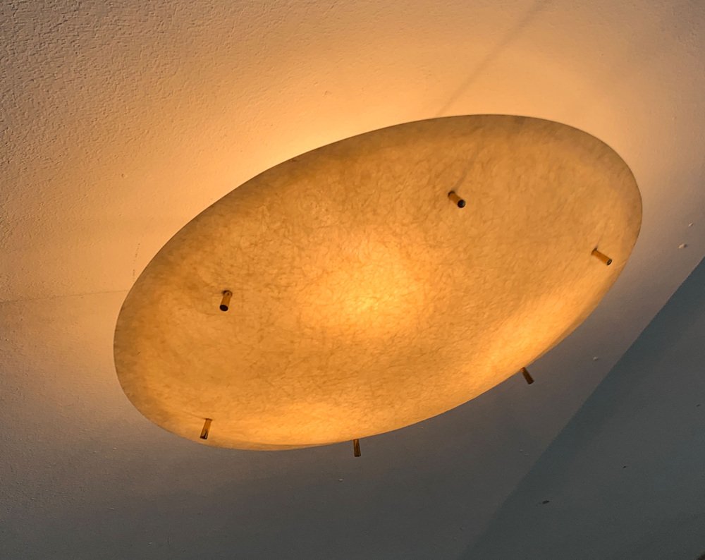 Mid-Century Minimalist Fiberglass Plafoniere Ceiling Lamp, 1960s