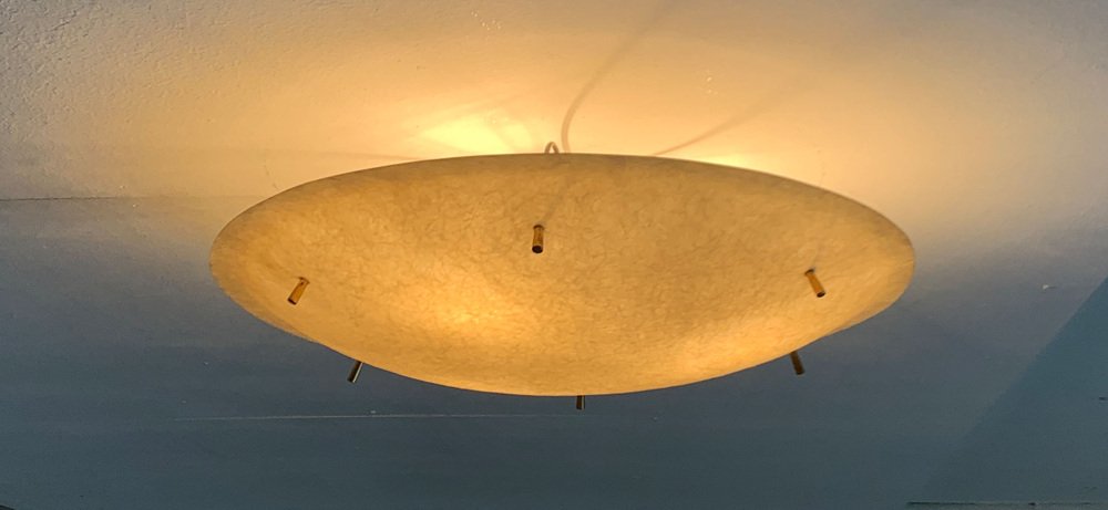 Mid-Century Minimalist Fiberglass Plafoniere Ceiling Lamp, 1960s