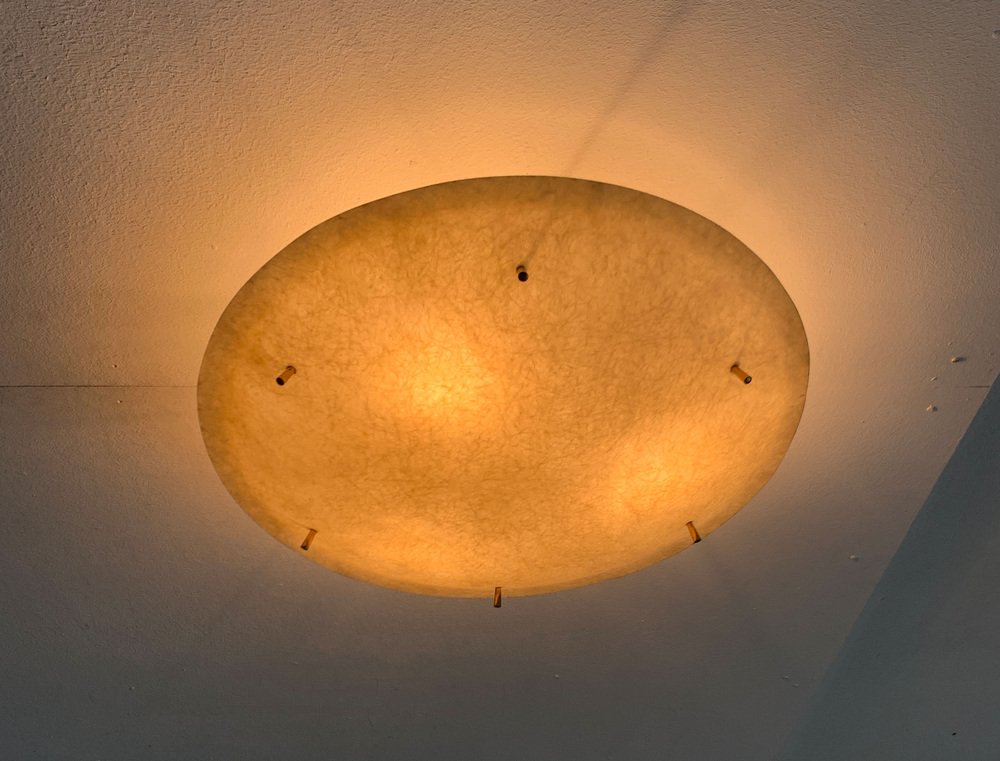 Mid-Century Minimalist Fiberglass Plafoniere Ceiling Lamp, 1960s