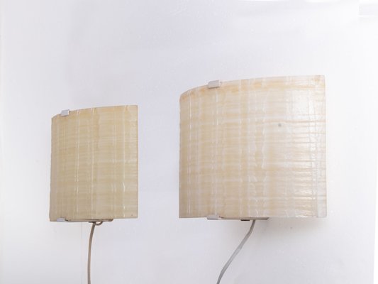 Mid-Century Minimalist Fiberglass Wall Sconces, 1950s, Set of 2-DEK-780773