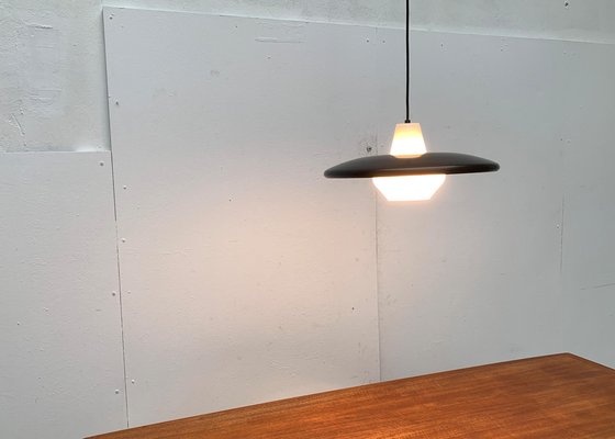 Mid-Century Minimalist Metal and Glass Pendant Lamp-UAH-1029607