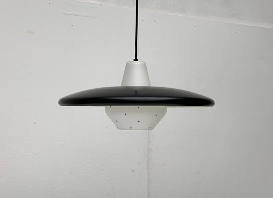 Mid-Century Minimalist Metal and Glass Pendant Lamp-UAH-1029607