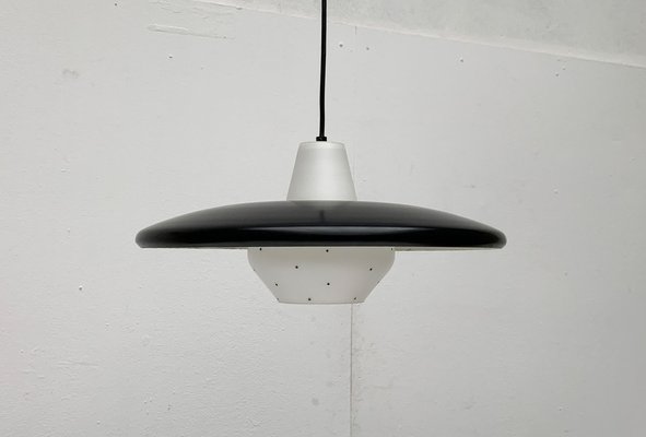 Mid-Century Minimalist Metal and Glass Pendant Lamp-UAH-1029607