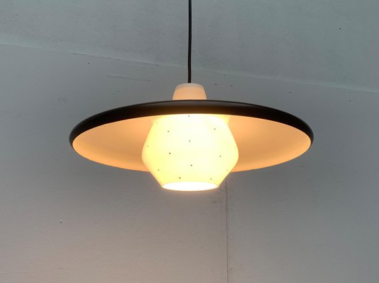 Mid-Century Minimalist Metal and Glass Pendant Lamp-UAH-1029607