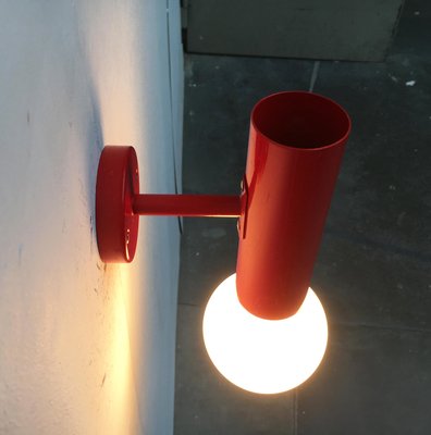 Mid-Century Minimalist Red Wall Lamp, Set of 2-UAH-929117