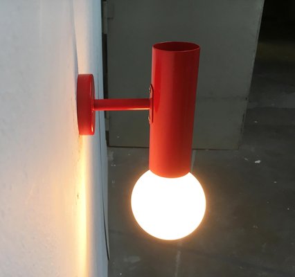 Mid-Century Minimalist Red Wall Lamp, Set of 2-UAH-929117