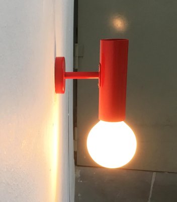 Mid-Century Minimalist Red Wall Lamp, Set of 2-UAH-929117