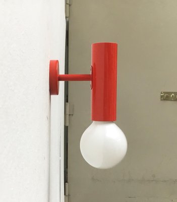 Mid-Century Minimalist Red Wall Lamp, Set of 2-UAH-929117