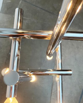 Mid-Century Minimalist Space Age Chrome Ceiling Lamp from Temde, Switzerland, 1960s-UAH-1754531