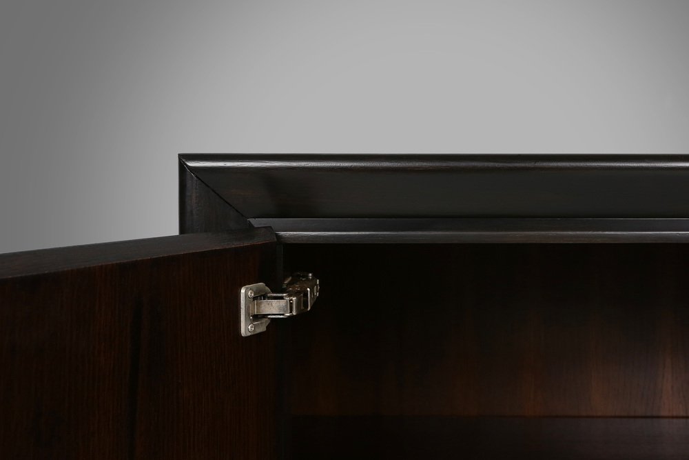 Mid-Century Minimalistic Black Lacquered Sideboard, Belgium, 1960s